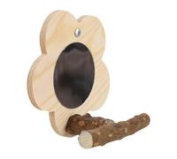 Wooden Parrot Mirror Toy Birdcage Stand Perch for Cockatiels Parrot Lovebird