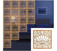 Wooden Partition Panels for WallsHollow Design Room Divider Curtain 4Pcs Fittings for Living Room Stylish Space Divider Home Decor Solution