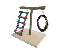 Wooden Party for Cacais - Birds for Parrots, Table Stand for Parrots | Training Game Support for Caratúas, Parakeets and Parrots, T Hook