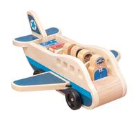 Wooden Passenger Plane Set, Toy Airplane with 4 Play Figures and 4 Suitcases For Toddlers, Classic Wooden Toys Perfect for Role-Playing and Skill Development airplane toys for toddlers 3-5