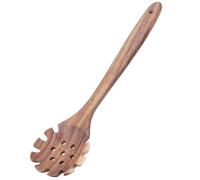 Wooden Pasta Fork and Spaghetti Spoon - 12.96-Inch Spaghetti Server with Handle and Teeth for Effortless Straining and Serving - Professional Kitchen Tool
