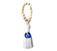 Wooden Patronus Amulet Tassel with Evil Eye Bead Door Handle Hanging Ornaments Modern Home Aesthetic Decor Home Decor Gift