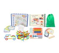 Wooden Pattern Blocks, Rings Shape Toy, Educational Sticks with Learning Design, Smart Sticks with Colorful Rings, Learning Toy, Pattern Activity for Kids Home Travel School Outdoor Use