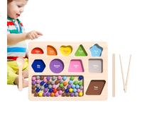 Wooden Peg Bead Game, Sorting Stacking Toy, 11.81x8.86x0.59in Educational Board with Counting Features, Cognitive Learning Tool, Kids Activity with Interactive Design, Preschool Accessory for Ages 4 6