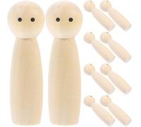 Wooden Peg Dolls 10pcs Wooden Peg Dolls Bodies Figures Decorative People for DIY Painting Craft Art Projects People