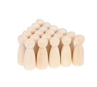 Wooden Peg Dolls Unfinished People, 20 Pcs Natural Wooden 65 mm Pegs People Shape Doll for DIY Crafts, Craft Art Projects,Family Peg Dolls for Kids Painting/Creative Art/Christmas Decoration Toy