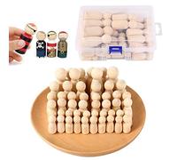 Wooden Peg Dolls Unfinished People, 50 Pcs Natural Wooden Pegs People Shape Doll for DIY Crafts, Family Peg Dolls for Kids Painting/Creative Art/Christmas Decoration Toy, with Storage Case (4 Sizes)