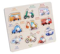 Wooden Peg Puzzle Set, Educational Preschool Peg Puzzle Toy, Educational Shape fo Fruit Learning Board Animal Number Vehicle