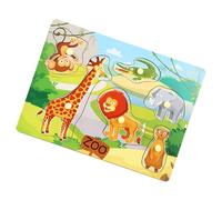 Wooden Peg Puzzles for Kids Ages 3-6 Farm Animals, A503 | Educational Puzzle, Motor Skills, Hand-Eye Coordination, Educational Shape Matching Play, Interactive Learning Toy