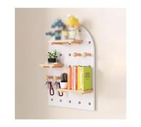 Wooden Pegboard Panel Set for Wall Organization and Storage, Ideal for Bedroom Study Office Bathroom Tool Display