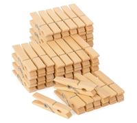 Wooden Pegs 72Pcs Heavy Duty Wooden Clothes Pegs With Metal Coil Spring Durable, Rust-Resistant Strong Grip are Suitable for Indoor and Outdoor Use