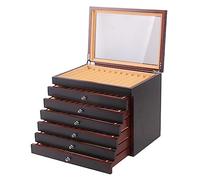 Wooden Pen Display Box,Pen Collection Display Case with Drawer & Glass Window,Large Organizer Box Wood Storage Collection for Man Father Boyfriend Husband