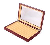 Wooden Pen Display Case with Glass Window & Drawer, Large Capacity Organiser Box for 12-78 Pens, Luxury Gift for Men, Fathers, Boyfriends, Collectors