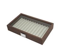 Wooden Pen Organiser Storage Box 12 Slots Fountain Display Case with Soft Lining for Collectible Writing Tool Wooden Collector Tray