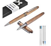 Wooden Pen Set, Handcrafted Wooden Ballpoint & Gel Pen Gift Set, Extra Refills, Vintage Collection - 2Pack
