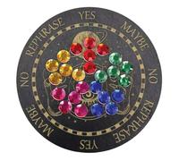 Wooden Pendulum Board, Pendulum Board Dowsing Divination - Dowsing Seven Stars Pendulum Board Fortune Telling Board - Message Board Metaphysical Round Altar Home Decor for Meditation, Divination