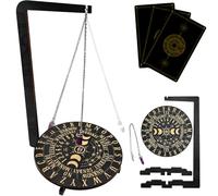 Wooden Pendulum Stwith with Crystal Dowsing Board, Easy Assemble Spiritual Practice Guide for Calming Decor, Pendulum Stwith