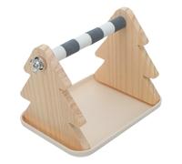Wooden Perch Stand with Removable Tray Parrot for Indoor Use | Simple Installation, Sturdy Design, Versatile Double Function, Enhancing Interaction for PET Owners and Table Activities