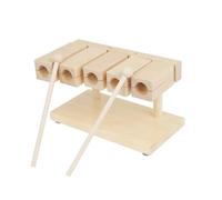 Wooden Percussion Block Set, Maple Rhythm Clappers with 2 Hammers, 5 Tone Musical Instrument for Classroom Yoga Temple Folk Ensemble