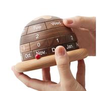 Wooden Permanent Calendar, Desk Block Calendar,Creative Planet Perpetual Calendar Wooden Desk Calendar | Reusable Rustic Block Calendar, Table Decorations Aestheti