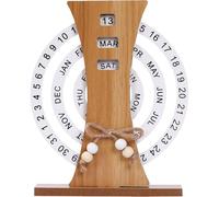 Wooden Perpetual Block Calendar for Desk, Wood Desktop Month Date and Day of the Week Display Blocks for Rustic Farmhouse Office