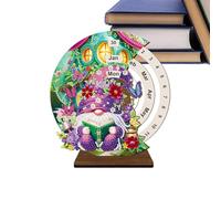 Wooden Perpetual Calendar - 3D Block Desk Calendar Kit, Decorative Tabletop Ornament For Bedroom, Dorm, Apartment, Hotel, Classroom, Or Office | Home Desk Organizer, Desktop Stand, Shelf Accessory, Wo