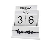 Wooden Perpetual Calendar - Retro Multipurpose Perpetual Calendar | Rustic for Bedrooms, Decorative Date Blocks for Living Rooms