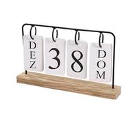 Wooden Perpetual Calendar - Standing Desk Display, 10.59 Inches Date Tracking with Manual Design, Reusable Time, Management Decor, Calendar Tool for Daily Date Tracking and Enhancing Workspaces