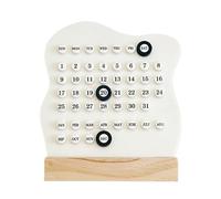 Wooden Perpetual Calendar | Table Decor Continuous Calendar For Office | Aesthetic Stationery Supplies, Rustic Home Decor For Hotel Work And Classrooms