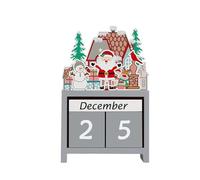 Wooden Perpetual Desk Calendar, Wooden Perpetual Calendar, Home Vintage Wooden Perpetual Calendar, Interchangeable Blocks Displaying, For Christmas Holiday Home Decoration