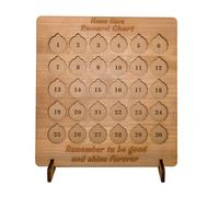 Wooden Personalised Children's Kids holds £1 Coin Reward Chart.