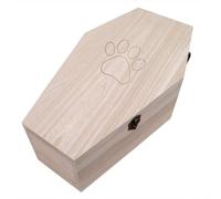 wooden pet coffin natural finish - size XL for medium-sized pets - pet coffin with fixed metal closure - coffin made wood