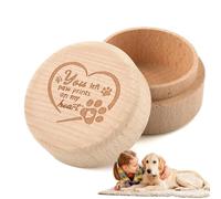 Wooden Pet Hair Keepsake - Dog Cat Hair Ash Container, Pet Storage Box Wooden Engraved Dog Teeth Box Pet Keepsake with Lid for Pet Lovers Friends