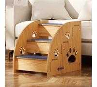 Wooden Pet Ramp, Multi-Tier Stair Bed with Dog Stairs, Pet Steps for Small Dogs and Cats, Non-Slip Pet Stairs for Small Pets, Senior Pets(15.7x13.7in)