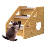 Wooden Pet Stairs, Pet Stairs For Dogs And Cats, Dog Easy Ladder, High Bed Climbing Dog Bed Steps, 3-Steps Dog Steps For Medium/Small Dogs, Old Cats, Dog/Cat Ladder,Wood, Non-Slip For Beds And Cars