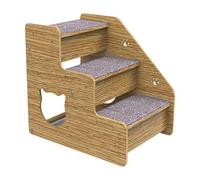 Wooden Pet Stairs, Pet Stairs For Dogs And Cats, Dog Easy Ladder, High Bed Climbing Dog Bed Steps, 3-Steps Dog Steps For Medium/Small Dogs, Old Cats, Dog/Cat Ladder,Wood, Non-Slip For Beds And Cars