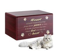 Wooden Pet Urn, Dog Ashes Coffin | Wooden Urn for Cat - Memorial Keepsake Box for Living Room, Study or Bedroom.Love Pet Morial Keepsake Box
