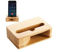 Wooden Phone Stand, Acoustic Sound Amplifier Phone Dock Station Mobile Phone Cradle for Desk, Cell Phone Stand Holder Speaker Amplifier, Portable Wood Loud Speaker for Phone
