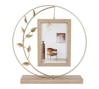 Wooden Photo Frame for 2 Photos 4x6, Desktop Personalised Picture Frames with Metal Tree, Vintage Picture Frame for Home Decor, Unique Gift for Family Friends (#3 Golden)