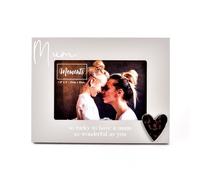 Wooden Photo Frame with Heart 6" x 4" - Mum Moments Grey One Size