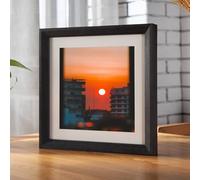 Wooden Photo Frames to Decorate 15x15 Inches Wood SquareWall HangingPoster Frame Family Friends Wedding Graduation Gift, Vertical, Black