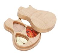 Wooden Pick Box Guitar Pick Storage Case Maple Solid Wood with 3 Picks for Guitarists Music Lovers