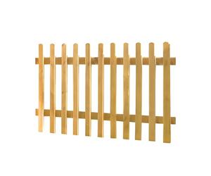 Wooden Picket Fence Panel 6x3ft, Dip Treated Timber Garden Boundary - Decorative Round Top Pale Panel, Autumn Gold, 10 Year Anti-Rot Guarantee