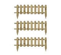 Wooden Picket Fence Panels - Decorative Garden Edging Fencing for Lawn Driveway & Paths Large Pressure Treated Timber Border Easy Install Rot Resistant 40x99cm (3)