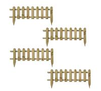 Wooden Picket Fence Panels - Decorative Garden Edging Fencing for Lawn Driveway & Paths Large Pressure Treated Timber Border Easy Install Rot Resistant 40x99cm (4)