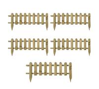 Wooden Picket Fence Panels - Decorative Garden Edging Fencing for Lawn Driveway & Paths Large Pressure Treated Timber Border Easy Install Rot Resistant 40x99cm (5)