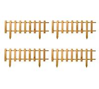 Wooden Picket Fence, Waterproof impregnated Fence Panel, Front Garden Fence, mini Fence, Ornamental Garden Fence, Lattice Fence (4 Pieces - 94 x 20 cm, Natural)