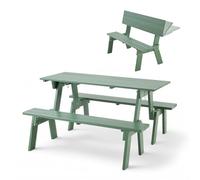 Wooden Picnic Table Bench - A-Frame Outdoor Dining Table for 6 - Convertible Pub Style for Backyard, Porch, Patio & Garden Furniture