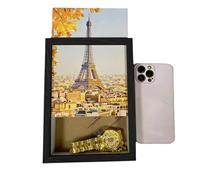 Wooden Picture Frame, 23 x 16 x 4.5 cm, Wall Decoration with Secret Locker for Money, Discreet Hiding and Storage for Jewellery, Safety Accessories for Home and Room