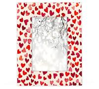 Wooden Picture Frames Red Hearts 5x7 Acrylic Photo Frames 12.7x17.8 cm Tabletop or Wall Display Decoration 5 by 7 Photos, Painting, Landscapes, Poster, Artwork